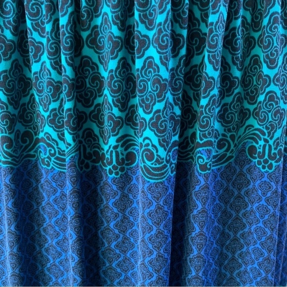 Soma Sleeveless Mixed Pattern Blue Maxi Women's Dress, M - Picture 3 of 4